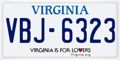 VA license plate VBJ6323
