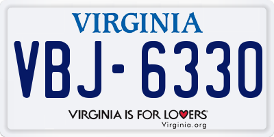 VA license plate VBJ6330