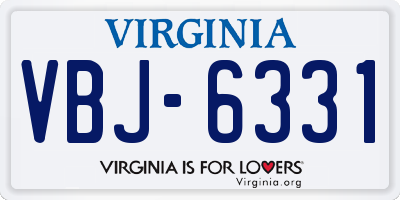 VA license plate VBJ6331