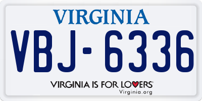 VA license plate VBJ6336