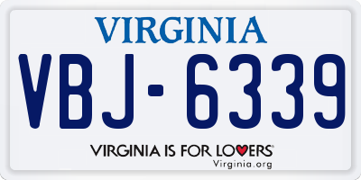 VA license plate VBJ6339