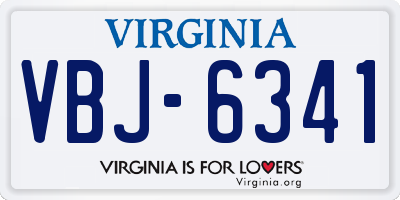 VA license plate VBJ6341