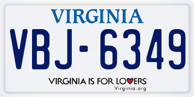 VA license plate VBJ6349
