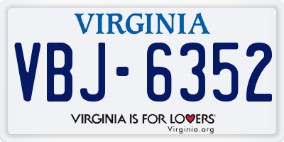 VA license plate VBJ6352