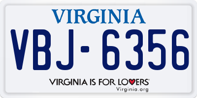 VA license plate VBJ6356