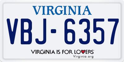 VA license plate VBJ6357