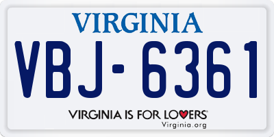 VA license plate VBJ6361