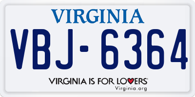 VA license plate VBJ6364