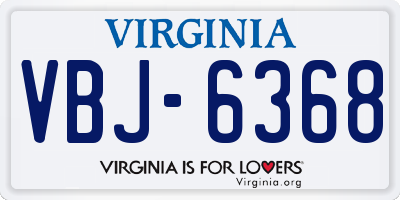 VA license plate VBJ6368