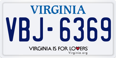 VA license plate VBJ6369