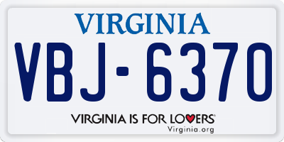VA license plate VBJ6370