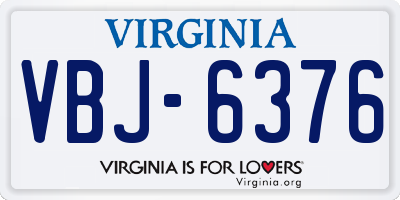 VA license plate VBJ6376