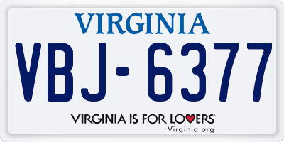 VA license plate VBJ6377