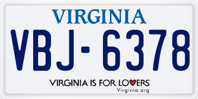 VA license plate VBJ6378