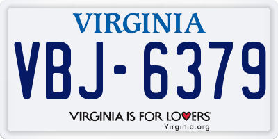 VA license plate VBJ6379