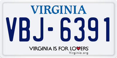 VA license plate VBJ6391