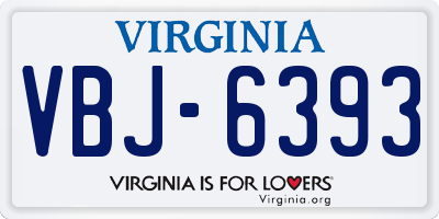 VA license plate VBJ6393