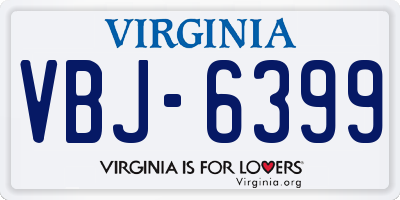 VA license plate VBJ6399