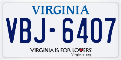 VA license plate VBJ6407