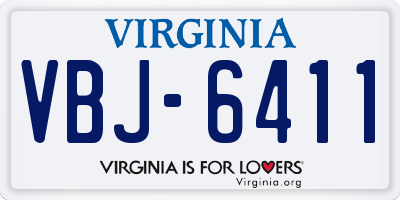 VA license plate VBJ6411