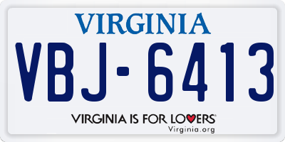 VA license plate VBJ6413