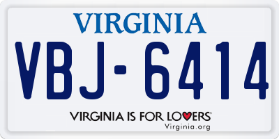 VA license plate VBJ6414