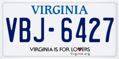 VA license plate VBJ6427