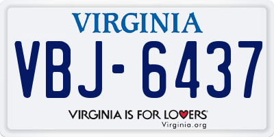 VA license plate VBJ6437