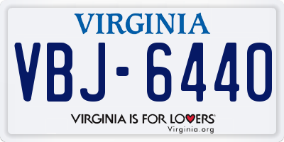 VA license plate VBJ6440