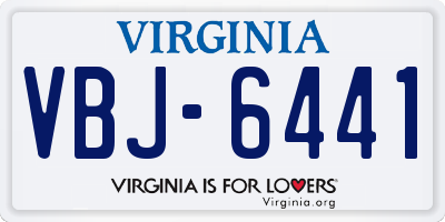 VA license plate VBJ6441