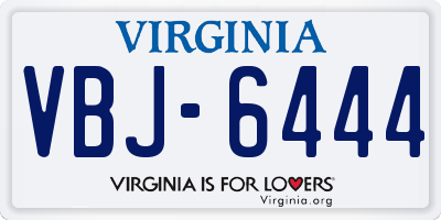 VA license plate VBJ6444