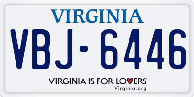 VA license plate VBJ6446
