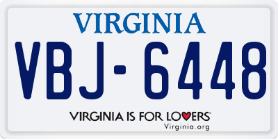 VA license plate VBJ6448
