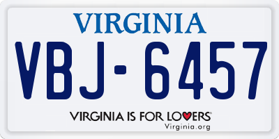 VA license plate VBJ6457