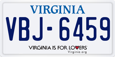 VA license plate VBJ6459