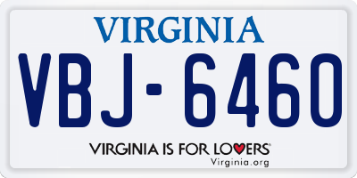 VA license plate VBJ6460