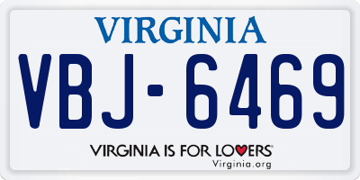VA license plate VBJ6469