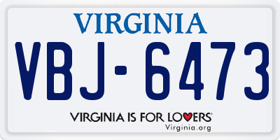 VA license plate VBJ6473