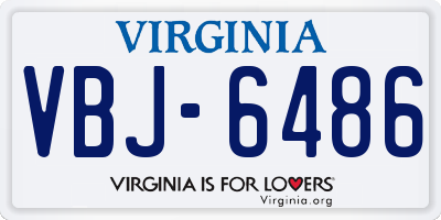 VA license plate VBJ6486