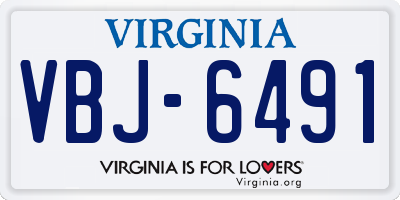 VA license plate VBJ6491