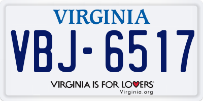 VA license plate VBJ6517