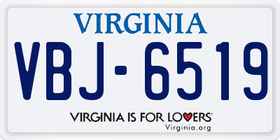 VA license plate VBJ6519