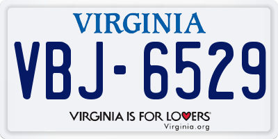 VA license plate VBJ6529