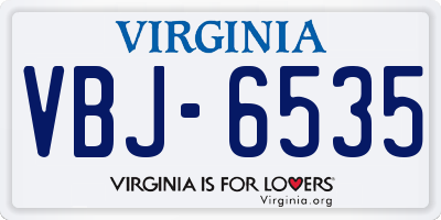 VA license plate VBJ6535