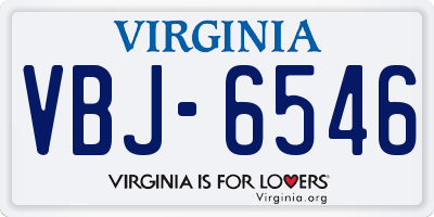 VA license plate VBJ6546