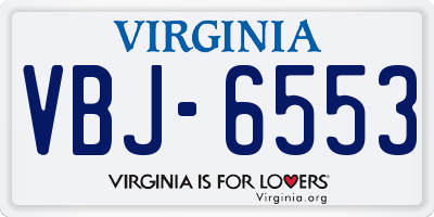 VA license plate VBJ6553
