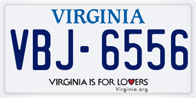 VA license plate VBJ6556