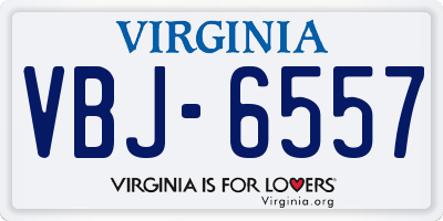 VA license plate VBJ6557