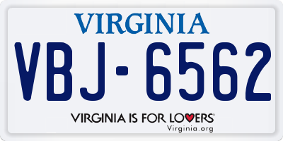 VA license plate VBJ6562