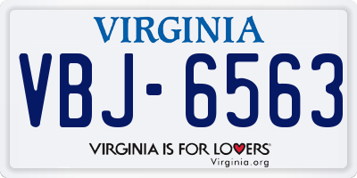 VA license plate VBJ6563